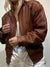 Vintage Brown Leather Bomber Jacket