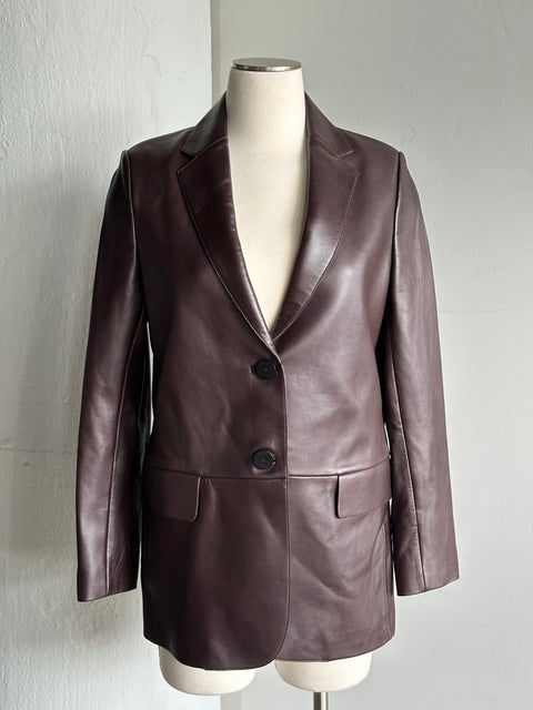 Massimo Duty Burgundy Leather Blazer - NWT