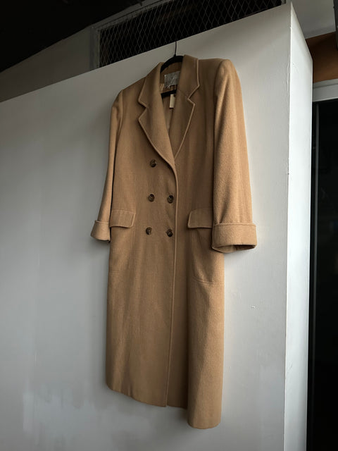 Vintage Tan Camel Hair Double Breasted Coat