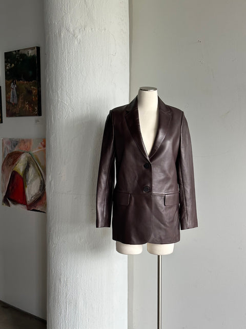 Massimo Duty Burgundy Leather Blazer - NWT