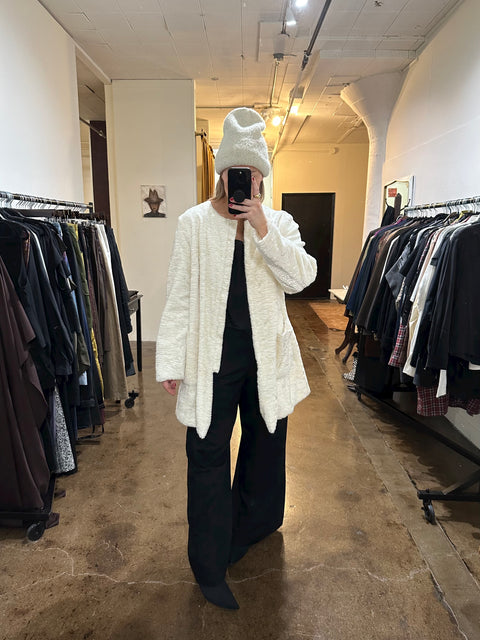 Ralph Lauren Ivory Faux Persian Lamb Jacket