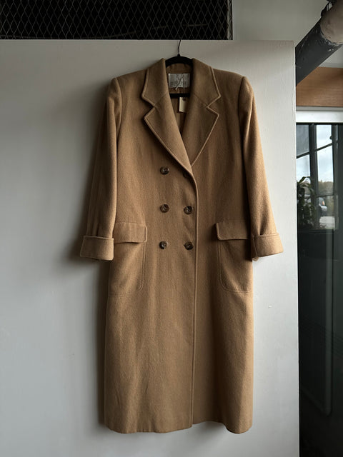 Vintage Tan Camel Hair Double Breasted Coat