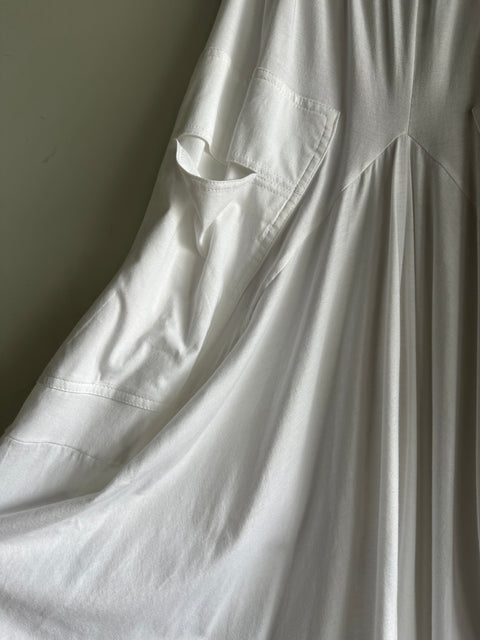 White Knit Pocket Skirt - Made in Italy