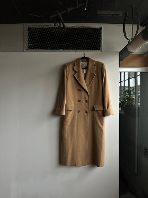 Vintage Tan Camel Hair Double Breasted Coat