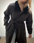 Vintage Charcoal Grey Fur Collar Trench