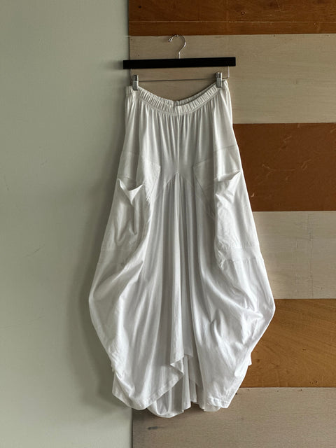 White Knit Pocket Skirt - Made in Italy