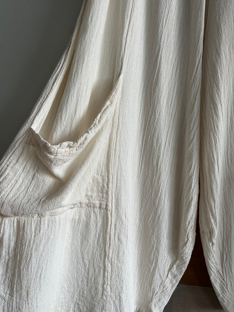 Ivory Linen Palazzo Pants