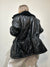 Vintage Black Leather Padded Jacket