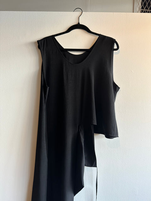 Michiko by Y’s Black Cutout Sleeveless Dress