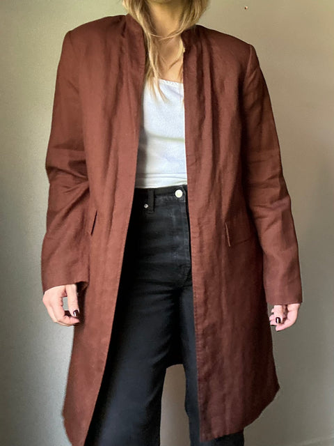 Vintage Brown Linen Jacket