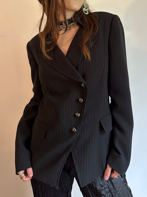 Tahari Black Pinstripe Blazer