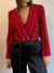 Vintage Red Striped Cropped Jacket