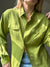 Vintage Chartreuse Silk Long Sleeve Shirt