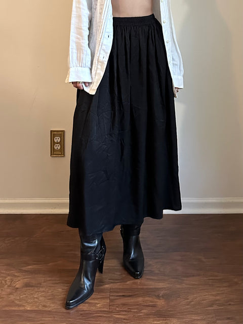 Uniqlo Black Satin Skirt