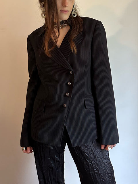 Tahari Black Pinstripe Blazer