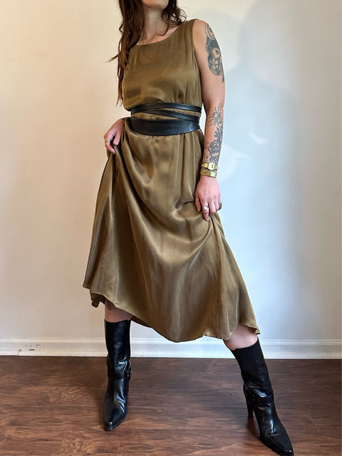 NWT Eileen Fisher Gold Silk Dress