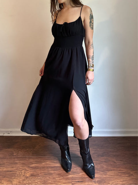 Aritzia Black Spaghetti Strap Dress