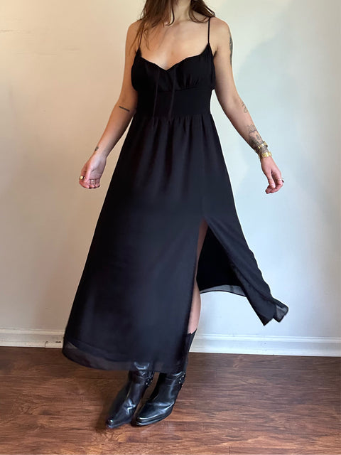 Aritzia Black Spaghetti Strap Dress