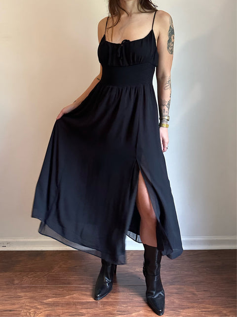 Aritzia Black Spaghetti Strap Dress