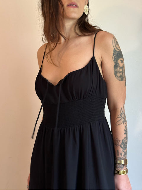 Aritzia Black Spaghetti Strap Dress