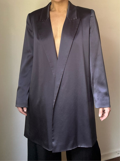 Lafayette 148 Satin Long Blazer