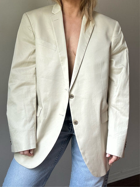 Kenneth Cole Ivory Cotton Blazer