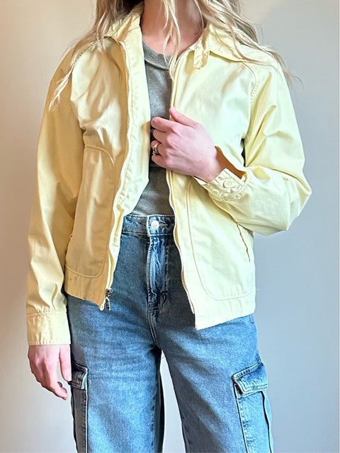 Vintage Unisex Yellow Cotton Track Jacket