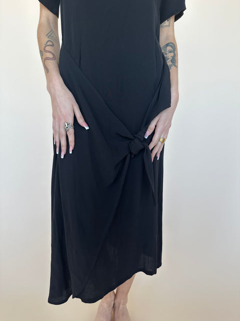 Otis & Maclain Black Wrap Dress