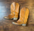 Vintage Unisex Leather Caramel Brown Cowboy Boots
