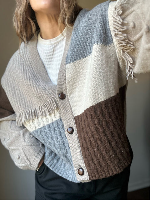 Max Mara Wool Colorblock Cardigan