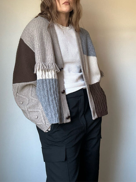 Max Mara Wool Colorblock Cardigan