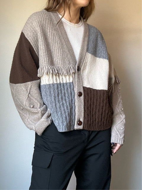 Max Mara Wool Colorblock Cardigan