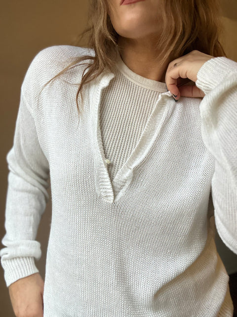 J Crew White Knit Top