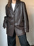 Vintage Brown Leather Blazer