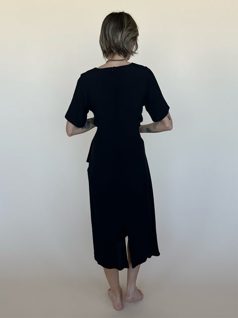 Otis & Maclain Black Wrap Dress