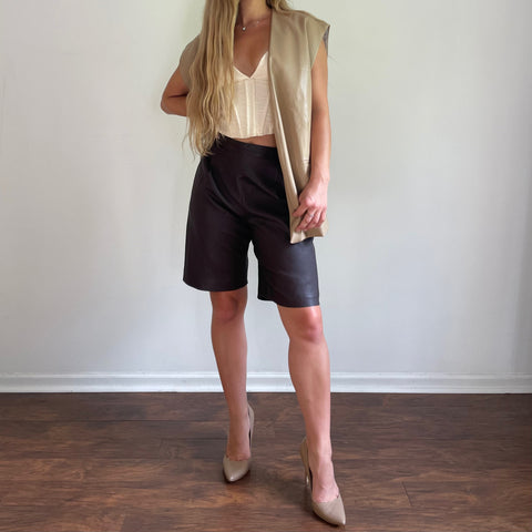 The Row Lambskin Leather Shorts