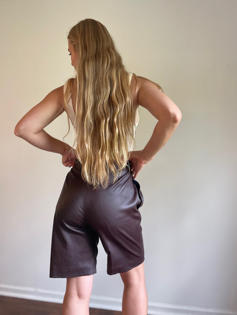 The Row Lambskin Leather Shorts