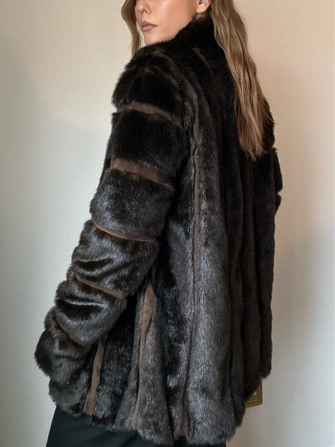 Heartloom Brown Faux Fur Jacket