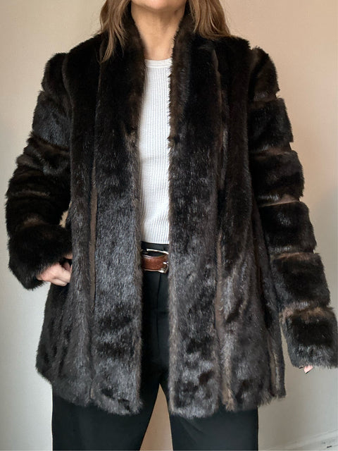 Heartloom Brown Faux Fur Jacket