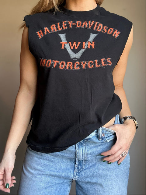 Vintage Harley Davidson Cutoff Tank