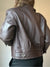 Vintage Brown Leather Cropped Jacket