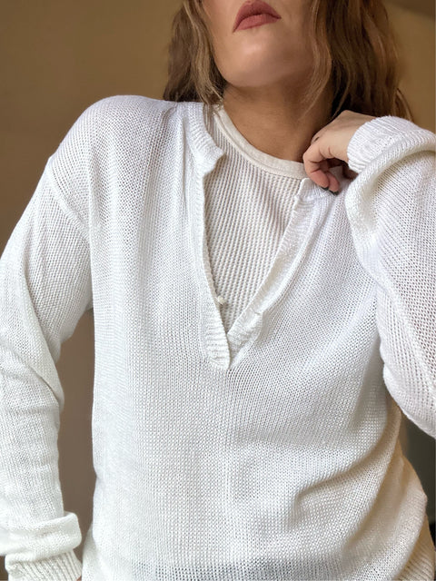 J Crew White Knit Top