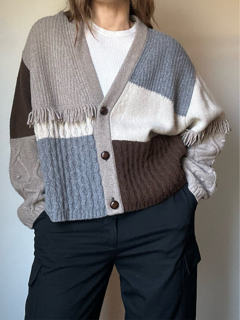 Max Mara Wool Colorblock Cardigan