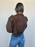 Vintage Brown Leather Cropped Jacket