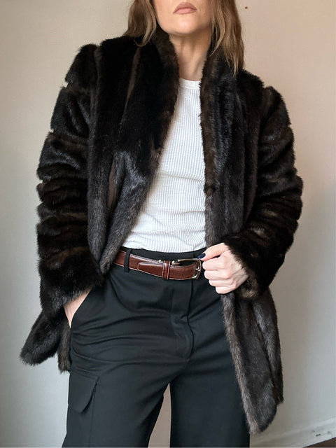 Heartloom Brown Faux Fur Jacket