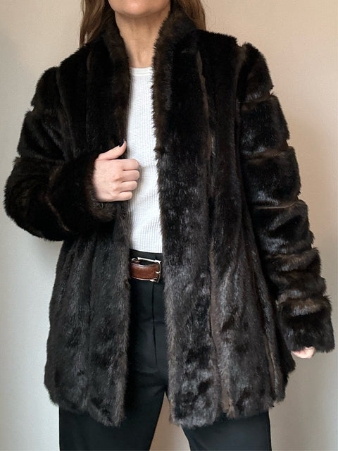 Heartloom Brown Faux Fur Jacket