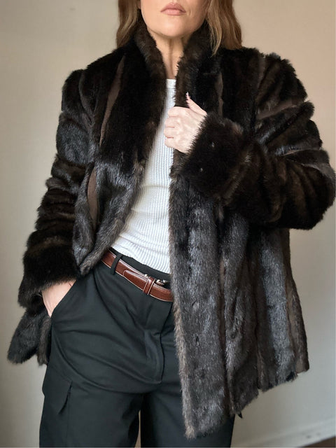 Heartloom Brown Faux Fur Jacket