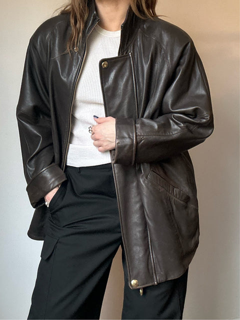 Vintage Brown Leather Valerie Stevens Jacket
