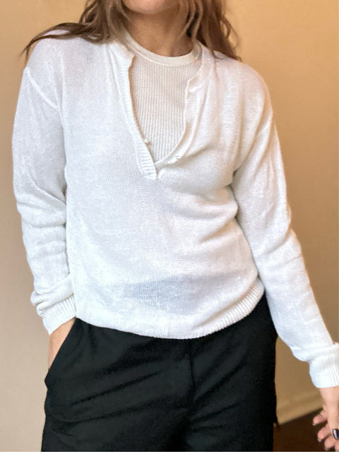 J Crew White Knit Top