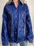 Vintage Royal Blue Coated Embroidered Shirt